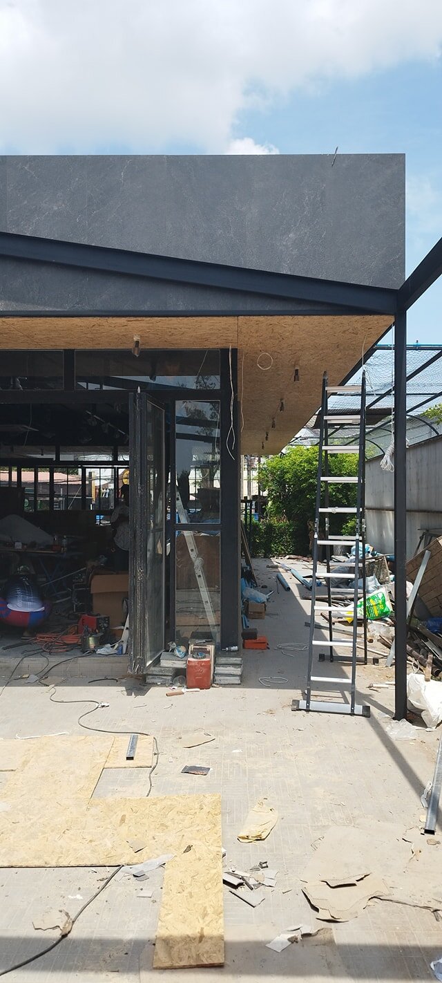 Construction in progress at Jonny Brisket restaurant